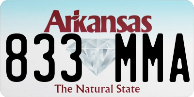 AR license plate 833MMA