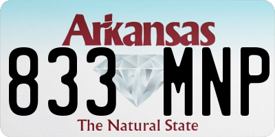 AR license plate 833MNP