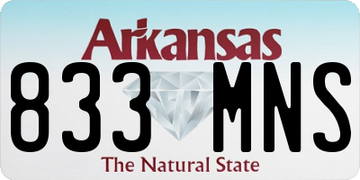AR license plate 833MNS