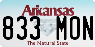 AR license plate 833MON