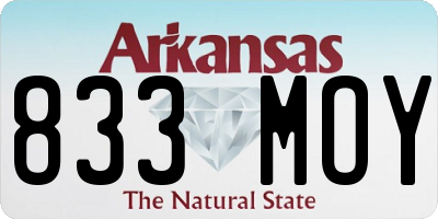 AR license plate 833MOY