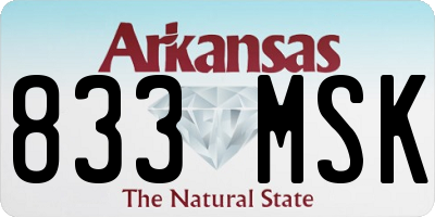 AR license plate 833MSK