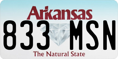 AR license plate 833MSN