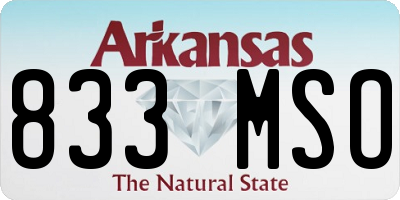 AR license plate 833MSO