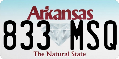 AR license plate 833MSQ