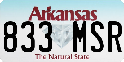 AR license plate 833MSR