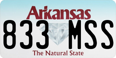 AR license plate 833MSS