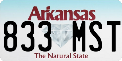 AR license plate 833MST