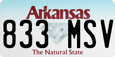 AR license plate 833MSV