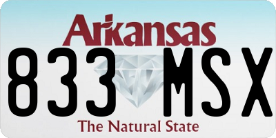 AR license plate 833MSX