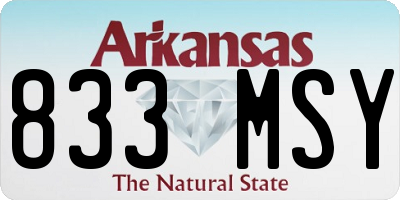 AR license plate 833MSY