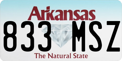 AR license plate 833MSZ