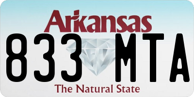 AR license plate 833MTA
