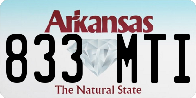 AR license plate 833MTI