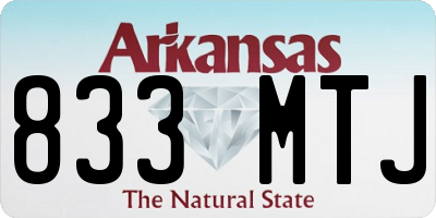 AR license plate 833MTJ