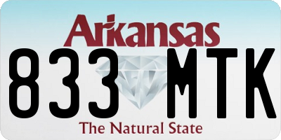 AR license plate 833MTK