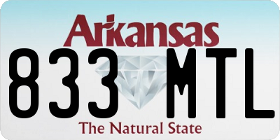 AR license plate 833MTL