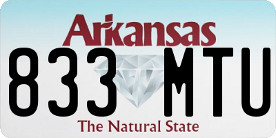 AR license plate 833MTU