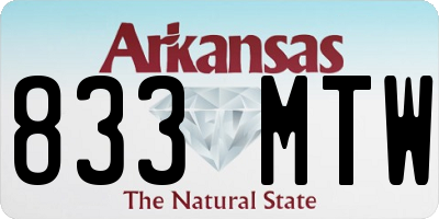 AR license plate 833MTW