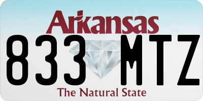 AR license plate 833MTZ