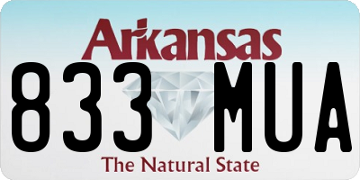 AR license plate 833MUA