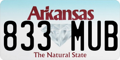 AR license plate 833MUB