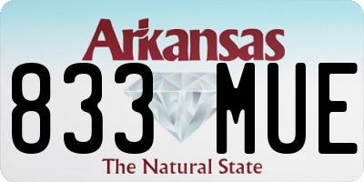 AR license plate 833MUE