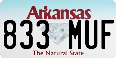 AR license plate 833MUF