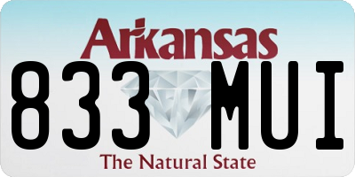 AR license plate 833MUI