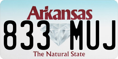 AR license plate 833MUJ