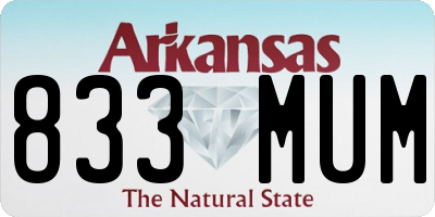 AR license plate 833MUM