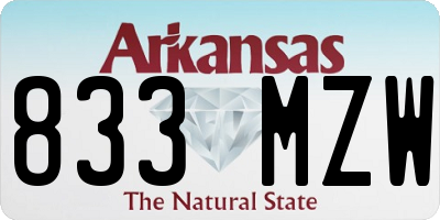 AR license plate 833MZW
