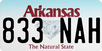 AR license plate 833NAH
