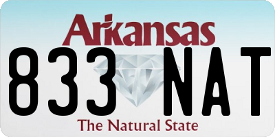 AR license plate 833NAT
