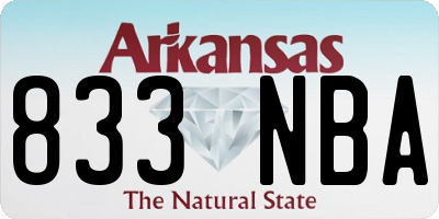 AR license plate 833NBA