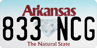 AR license plate 833NCG