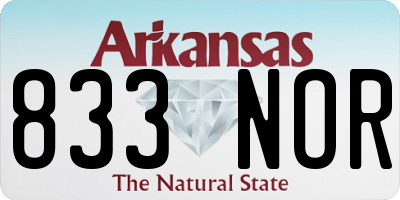 AR license plate 833NOR