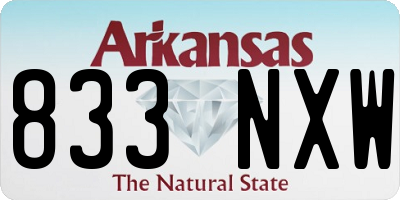 AR license plate 833NXW