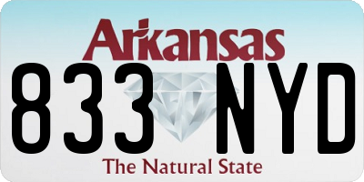 AR license plate 833NYD
