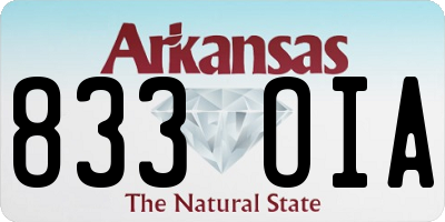 AR license plate 833OIA