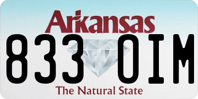AR license plate 833OIM