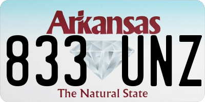 AR license plate 833UNZ