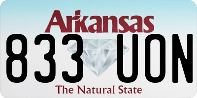 AR license plate 833UON