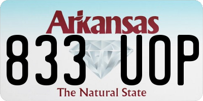 AR license plate 833UOP