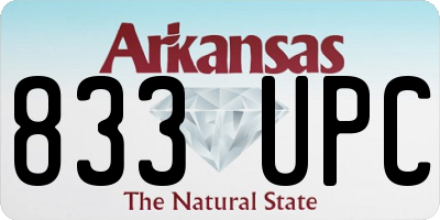 AR license plate 833UPC