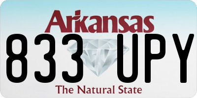 AR license plate 833UPY