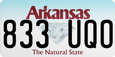 AR license plate 833UQO