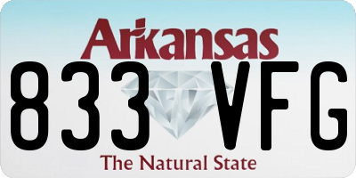 AR license plate 833VFG