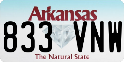 AR license plate 833VNW