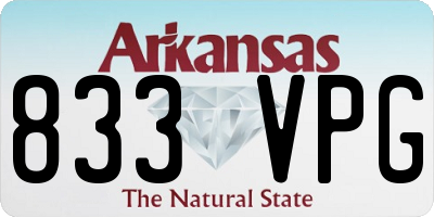 AR license plate 833VPG